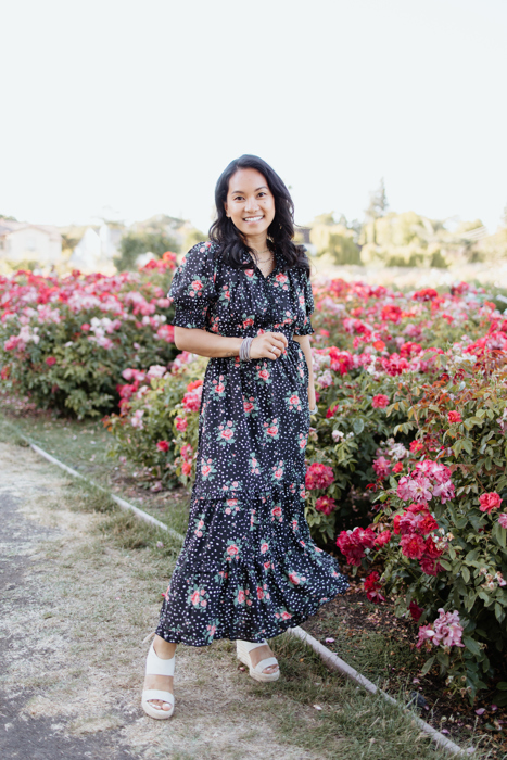 Sienna Black Floral Women Maxi Dress