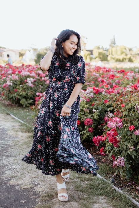 Sienna Black Floral Women Maxi Dress