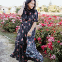 Medium Sienna Black Floral Women Maxi Dress