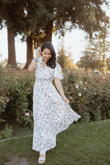 Michaela Floral Ivory Maxi Dress