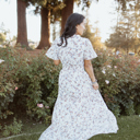  Michaela Floral Ivory Maxi Dress