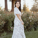  Michaela Floral Ivory Maxi Dress