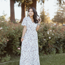  Michaela Floral Ivory Maxi Dress