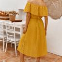  CARMEN LACE MIDI OFF SHOULDER  DRESS