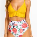  Floral High Waisted Women RUFFLE BIKINI Set Swimsuit