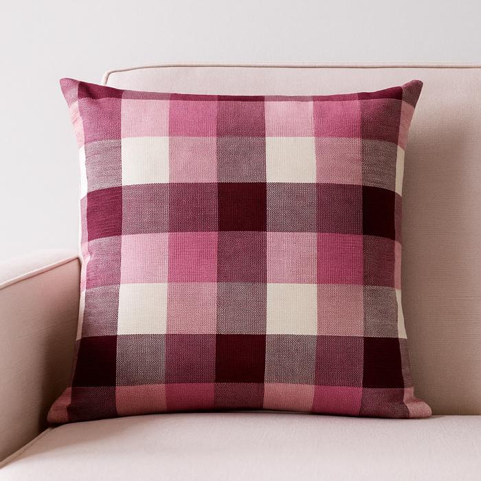 Plaid Pillow Covers 18x18 – Set of Gingham Cushion Covers with Hidden Zipper – Rustic Farmhouse Decor – No Insert Included