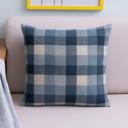 Blue Plaid Pillow Covers 18x18 – Set of Gingham Cushion Covers with Hidden Zipper – Rustic Farmhouse Decor – No Insert Included