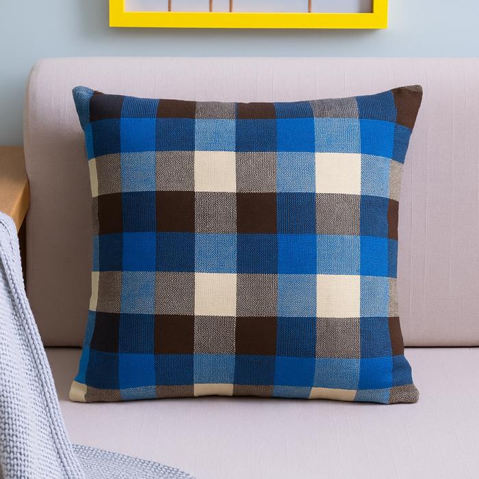 Plaid Pillow Covers 18x18 – Set of Gingham Cushion Covers with Hidden Zipper – Rustic Farmhouse Decor – No Insert Included