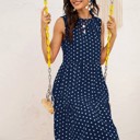  POLKA DOT RUFFLE HEM MIDI DRESS