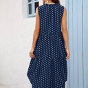  POLKA DOT RUFFLE HEM MIDI DRESS