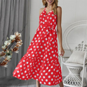 Small Red AMELLY POLKA DOT MIDI DRESS