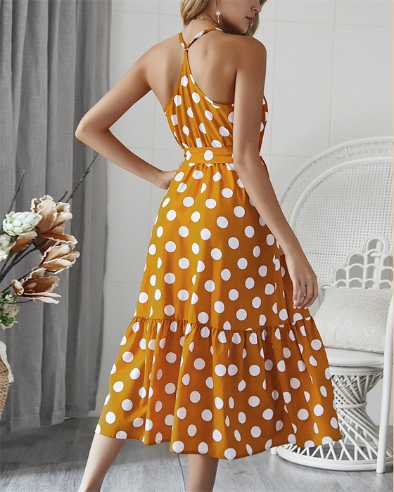 AMELLY POLKA DOT MIDI DRESS