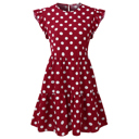  Cassie Ruffle Sleeve Mini Dress Polka Dot 