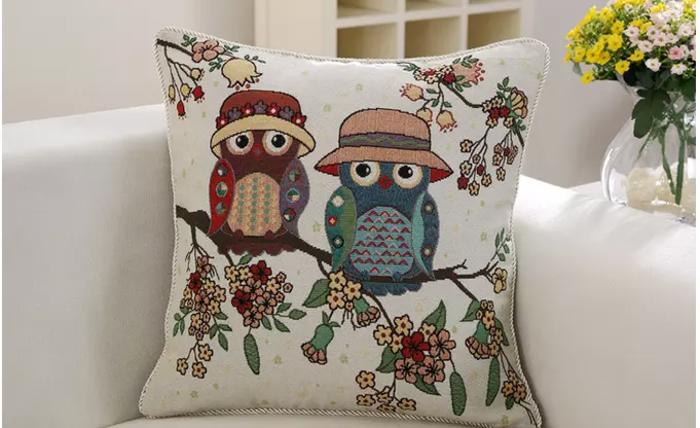  Whimsical Owl Throw Pillow Covers – Colorful 18"x18" Cushion Covers 
