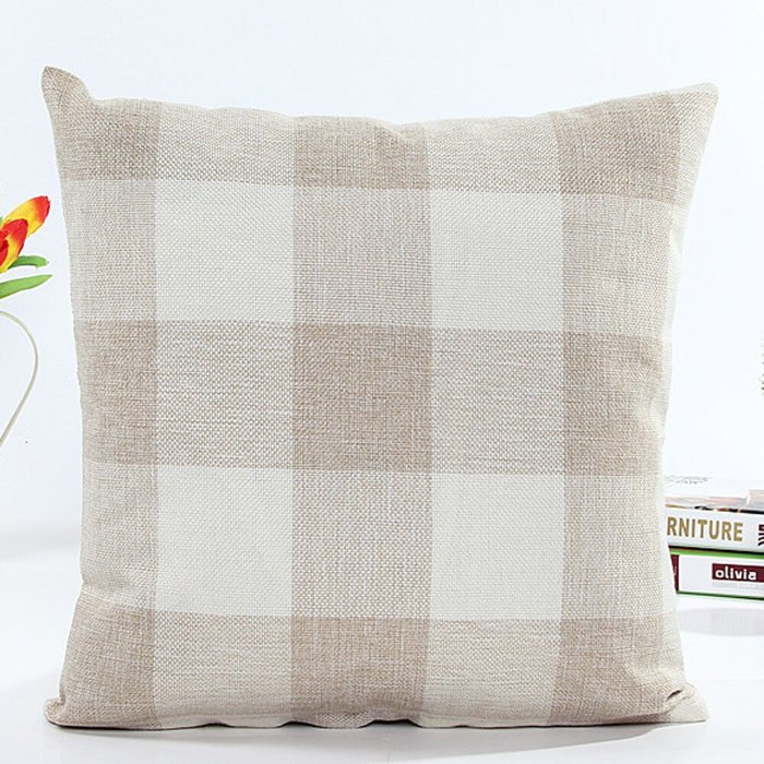 Farmhouse Pillow Cover, Plaid Pillow Covers for 18x18 Pillow (NO Insert Included)