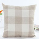 Beige Farmhouse Pillow Cover, Plaid Pillow Covers for 18x18 Pillow (NO Insert Included)