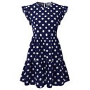  Cassie Ruffle Sleeve Mini Dress Polka Dot 