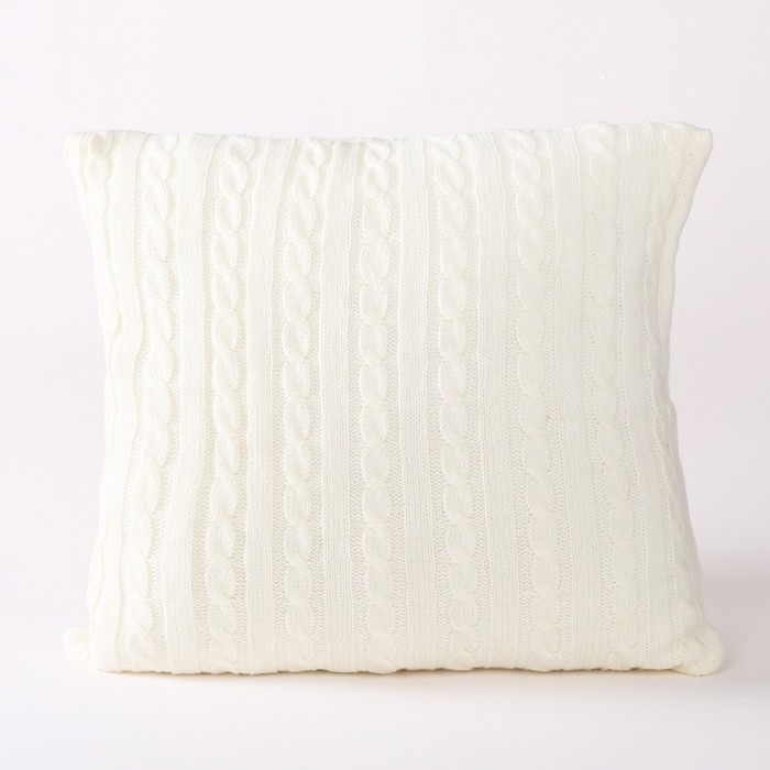 Cable Knit Cotton Pillow Covers – 18" x 18" – Cozy Textured Design (No Insert)