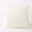 White Cable Knit Cotton Pillow Covers – 18" x 18" – Cozy Textured Design (No Insert)
