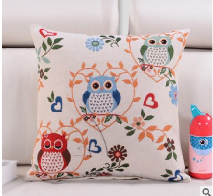 Whimsical Owl Throw Pillow Covers – Colorful 18"x18" Cushion Covers 