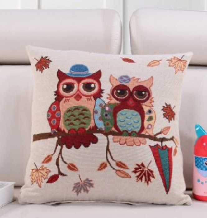  Whimsical Owl Throw Pillow Covers – Colorful 18"x18" Cushion Covers 