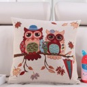 Green  Whimsical Owl Throw Pillow Covers – Colorful 18"x18" Cushion Covers 
