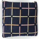 Navy Cozy Metallic Grid Decorative Pillow Covers- (NO Insert Included) - 18" x 18" - Choose from 7 Beautiful Colors
