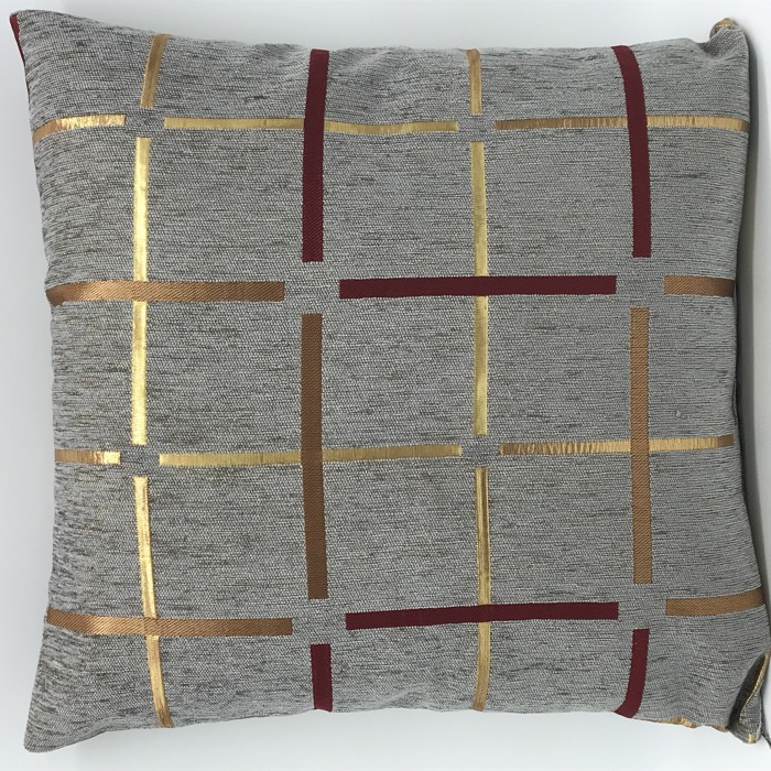 Cozy Metallic Grid Decorative Pillow Covers- (NO Insert Included) - 18" x 18" - Choose from 7 Beautiful Colors