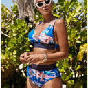  Women 2-Piece Floral Blue Swimsuit Bikini Set | Clearance