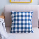 Blue Buffalo Plaid Pillow Cover 18x18 – Gingham Cushion Cover with Hidden Zipper – Farmhouse Throw Pillow – No Insert Included