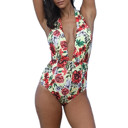  YELLOW FLORAL ONE-PIECE WOMEN SWIMSUIT