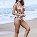  YELLOW FLORAL ONE-PIECE WOMEN SWIMSUIT