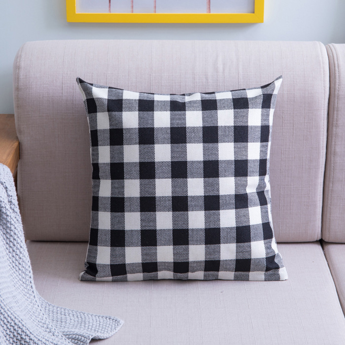 Buffalo Plaid Pillow Cover 18x18 – Gingham Cushion Cover with Hidden Zipper – Farmhouse Throw Pillow – No Insert Included