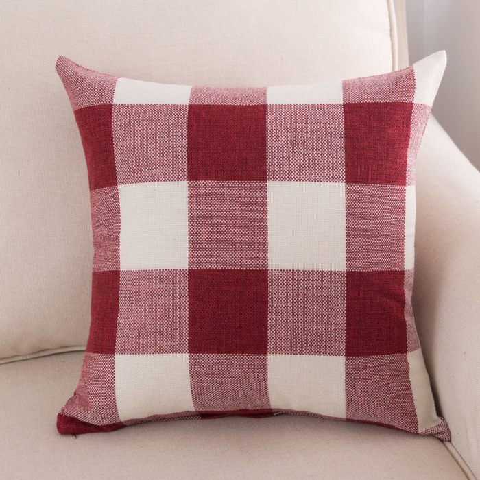 Farmhouse Pillow Cover, Plaid Pillow Covers for 18x18 Pillow (NO Insert Included)