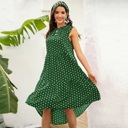 Small Dark Green POLKA DOT RUFFLE HEM MIDI DRESS