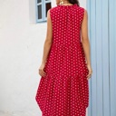  POLKA DOT RUFFLE HEM MIDI DRESS