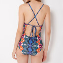  FLORAL PRINT LACE WOMEN ONE PIECE SWIMSUIT 