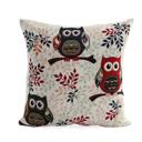 Brown  Whimsical Owl Throw Pillow Covers – Colorful 18"x18" Cushion Covers 
