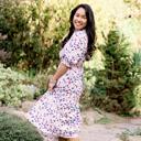 Chloe Women Smocked Floral Midi Dress