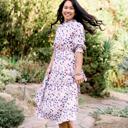  Chloe Women Smocked Floral Midi Dress