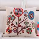 Own Tree 1  Whimsical Owl Throw Pillow Covers – Colorful 18"x18" Cushion Covers 