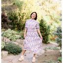  Chloe Women Smocked Floral Midi Dress