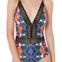  FLORAL PRINT LACE WOMEN ONE PIECE SWIMSUIT 