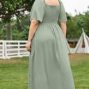  Hannah Smocked Bodice Maxi Solid Dress 