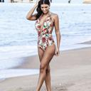  YELLOW FLORAL ONE-PIECE WOMEN SWIMSUIT