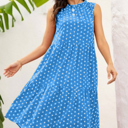  POLKA DOT RUFFLE HEM MIDI DRESS