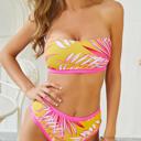 Pink Small Tropic Candy Bikini Bandeau Set Swimsuit