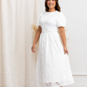  Myla White Midi Lace Women Dress Party Dress, Prom Dress, Wedding Dress, Pregnancy, White Dress,  Christmas Dress