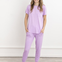 Small Purple Women's Pajama Set, Bamboo Sleepwear, Natural Sleepwear, Bamboo Pajama Set, Natural Lounge Wear, Buttery Soft Loungewear