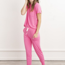 Medium Pink Women's Pajama Set, Bamboo Sleepwear, Natural Sleepwear, Bamboo Pajama Set, Natural Lounge Wear, Buttery Soft Loungewear